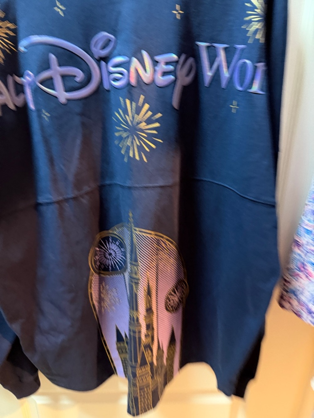 Disney Castleblue spirit jersey with Purple and Gold Graphic new I